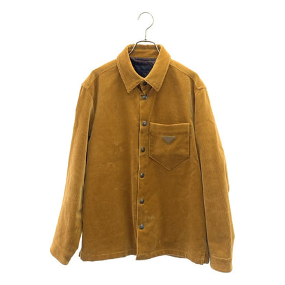 Prada Triangle Plate Corduroy Jacket XS Brown