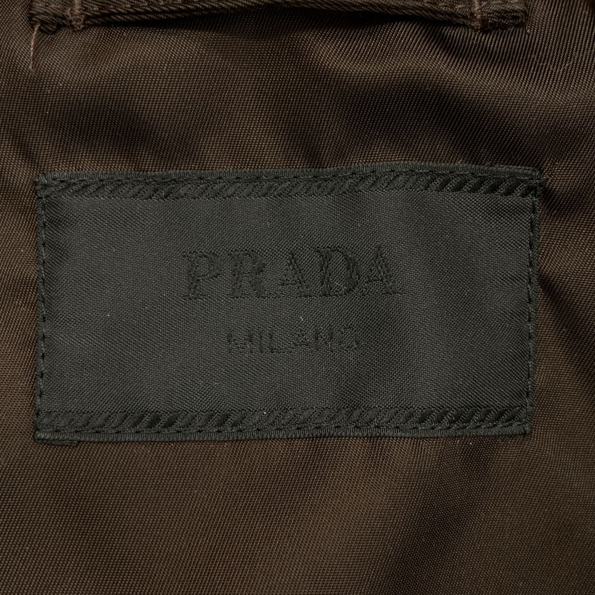 Prada Triangle Plate Corduroy Jacket XS Brown