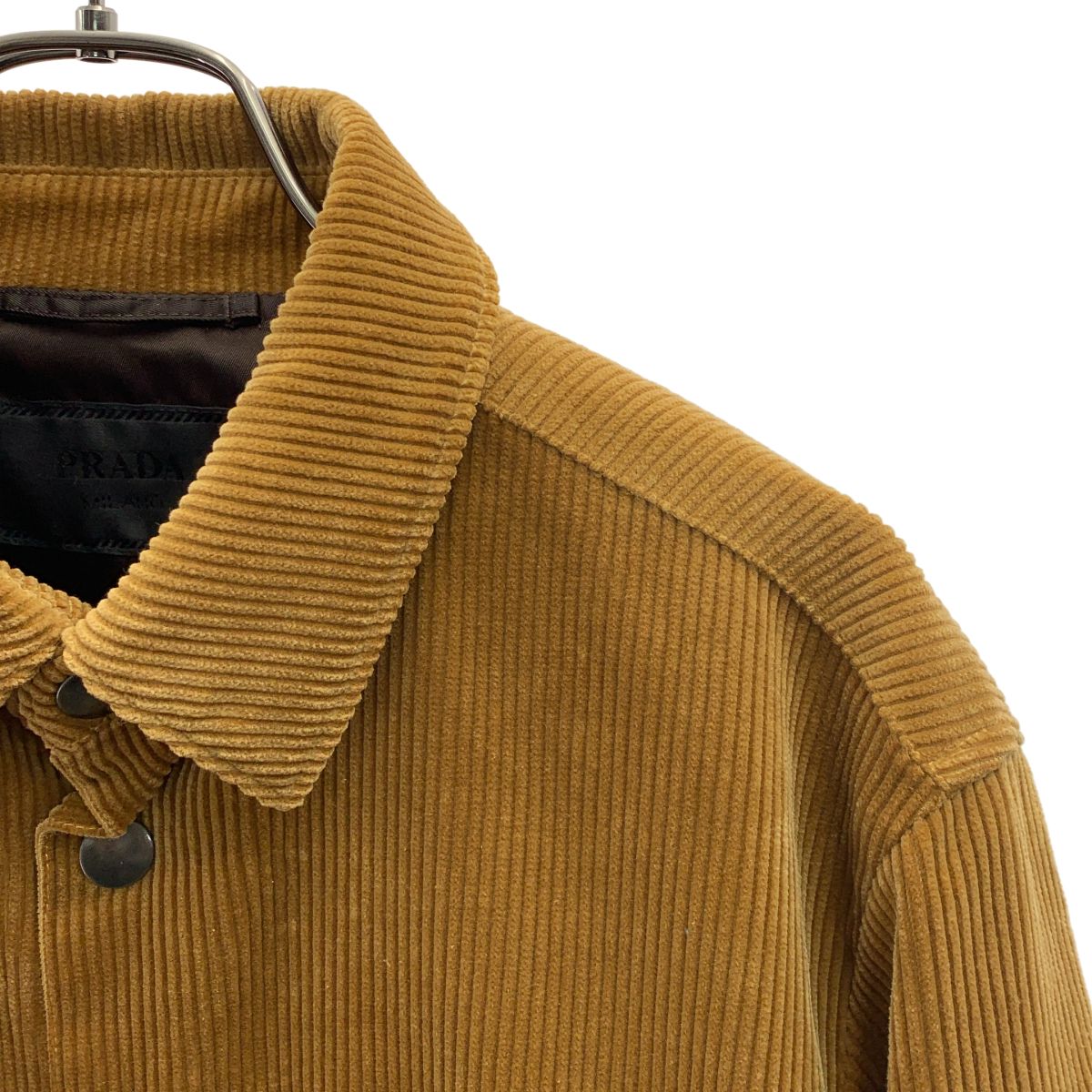 Prada Triangle Plate Corduroy Jacket XS Brown