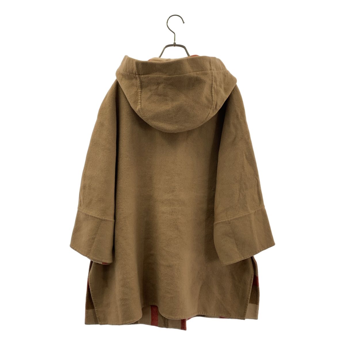Max Mara Weekend Double Face Check Lining Wool Duffle Coat 38 Camel