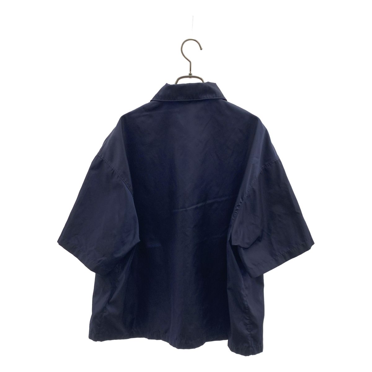 Prada Triangle Re-Nylon Open Collar Shirt S Navy