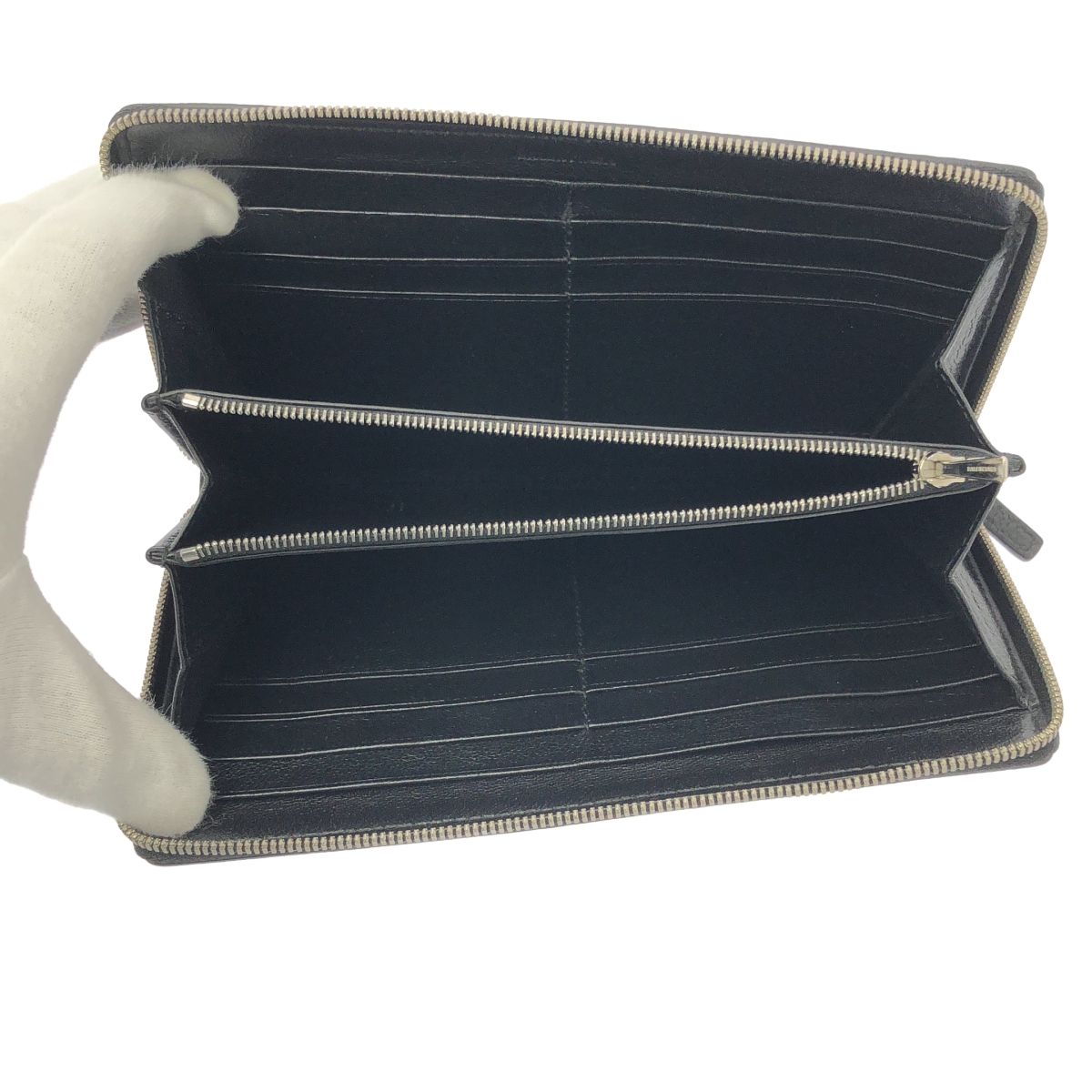 Balenciaga Credit Continental Logo Zip Wallet Black