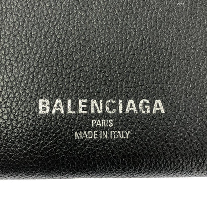 Balenciaga Credit Continental Logo Zip Wallet Black