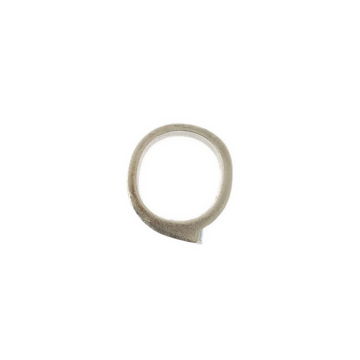 Hermes Logo Candy Ring Silver Blue