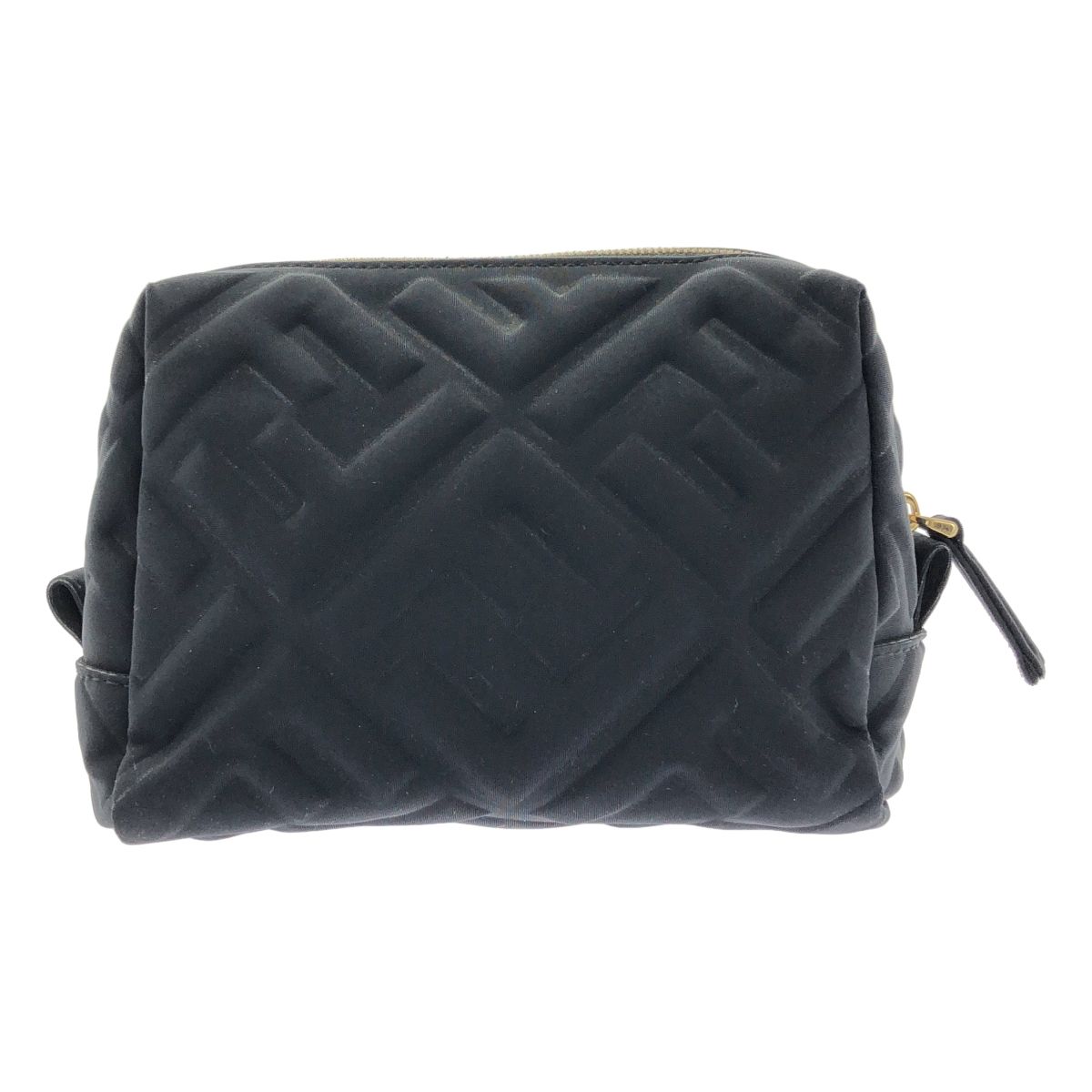 Fendi FF Zucca Embossed Nylon Pouch Black
