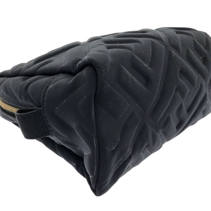 Fendi FF Zucca Embossed Nylon Pouch Black