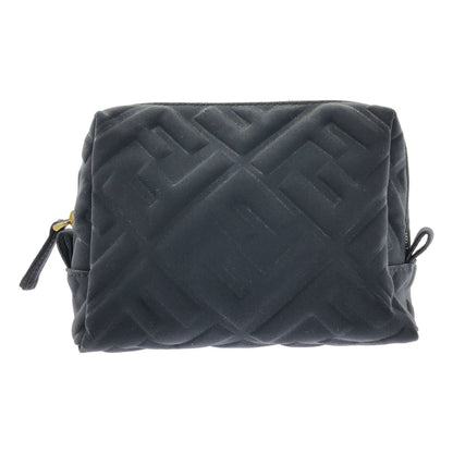 Fendi FF Zucca Embossed Nylon Pouch Black