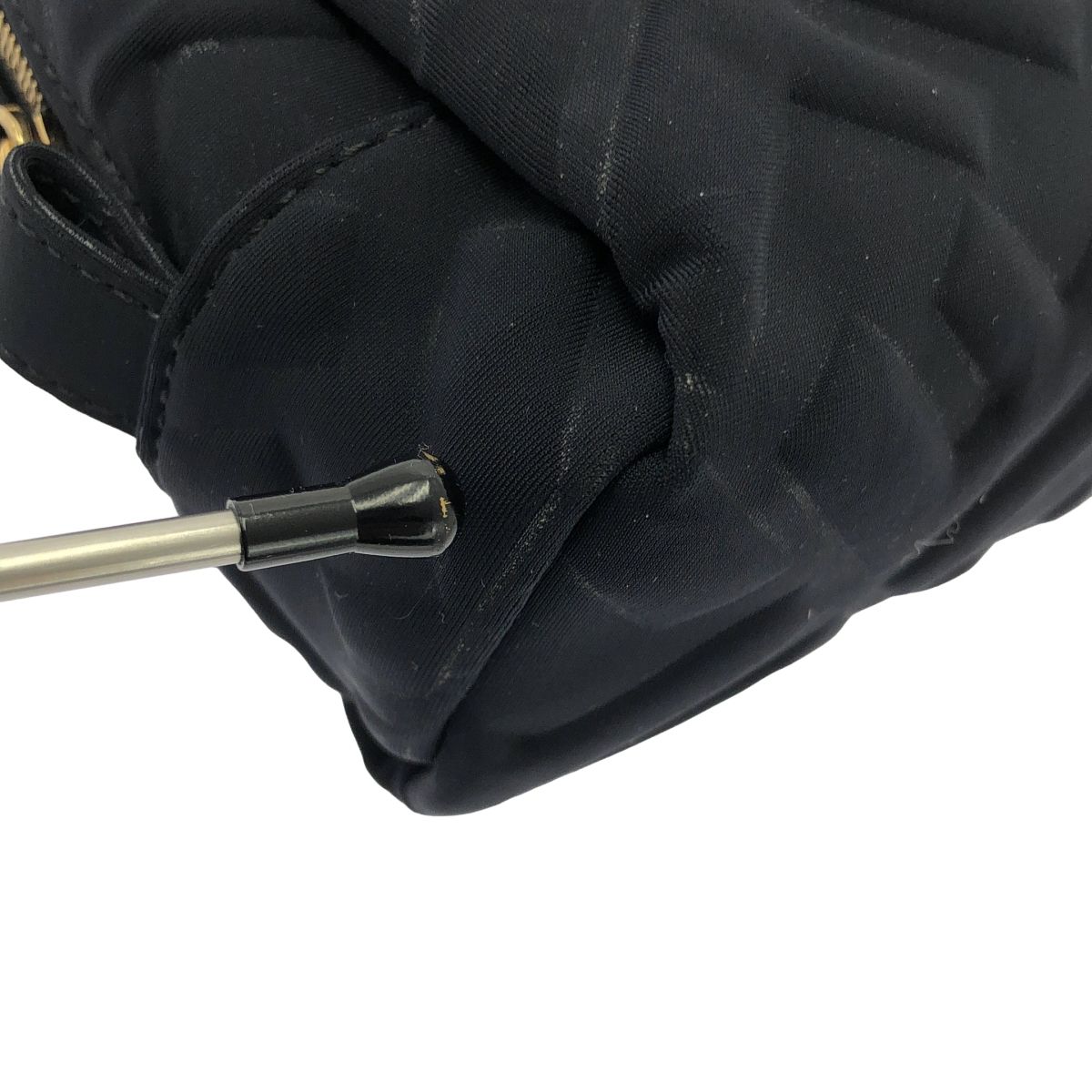 Fendi FF Zucca Embossed Nylon Pouch Black
