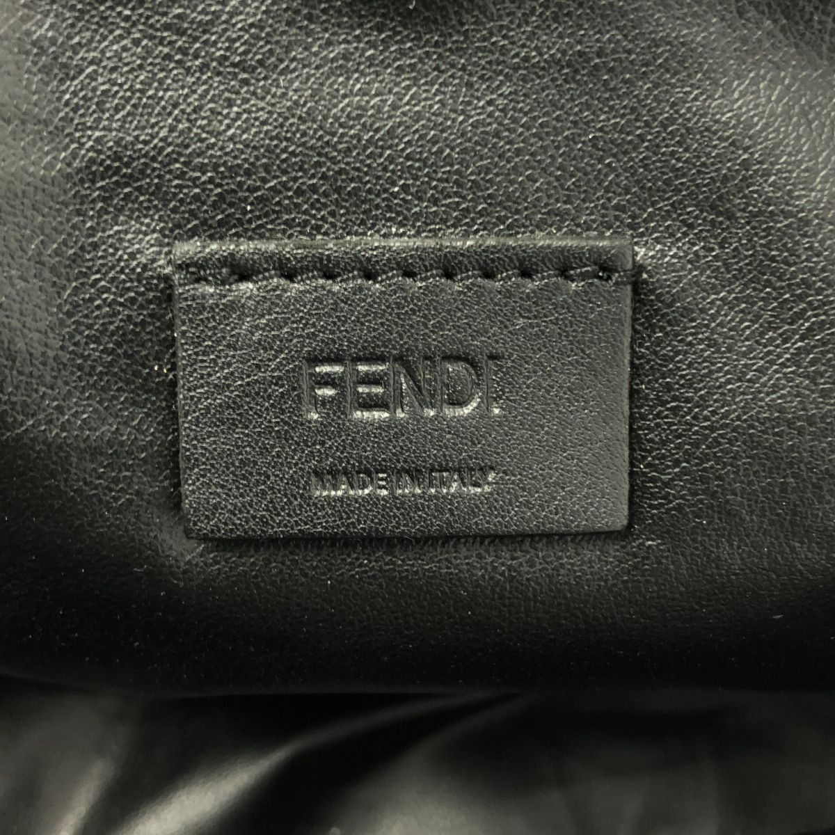 Fendi FF Zucca Embossed Nylon Pouch Black