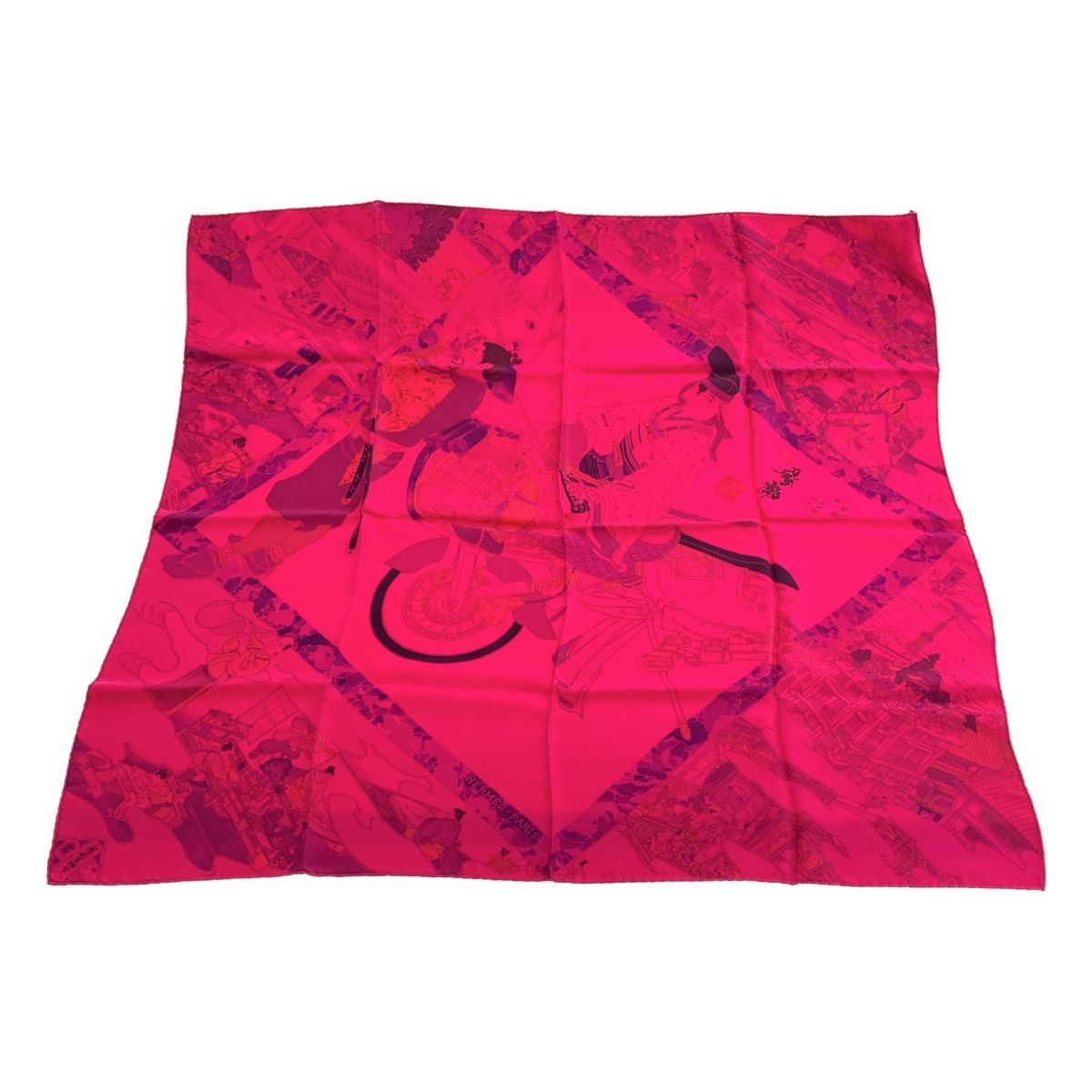 Hermes les Artisans D'hermes Carre 90 Silk Scarf Pink