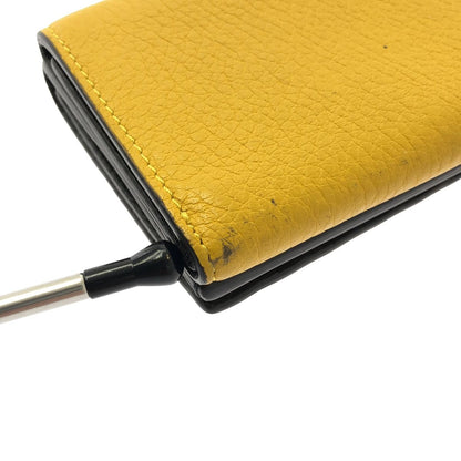 Fendi Selleria Leather Trifold Compact Wallet Yellow