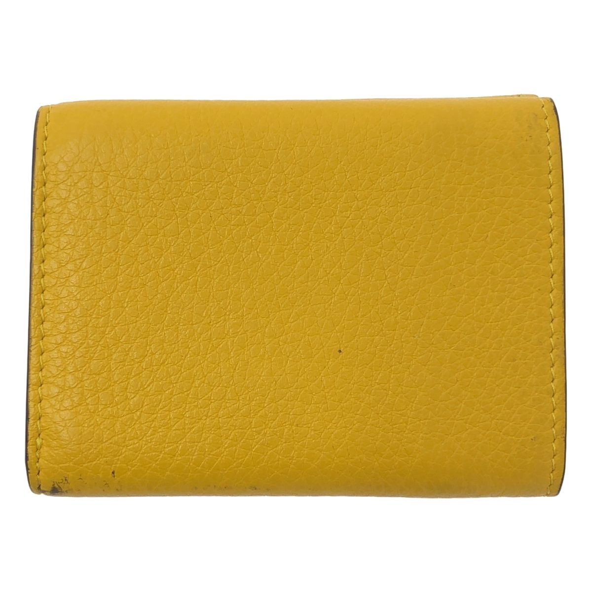 Fendi Selleria Leather Trifold Compact Wallet Yellow