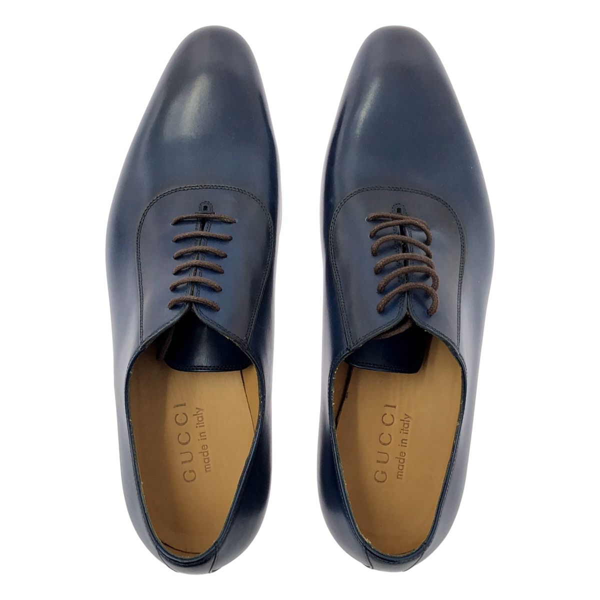 Gucci Round Toe Lace Up Shoes 4.5 Navy