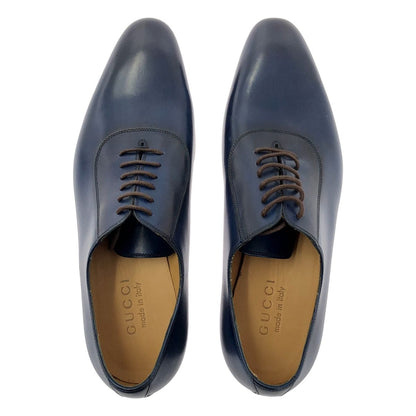 Gucci Round Toe Lace Up Shoes 4.5 Navy