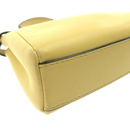 Fendi Micro Peekaboo 2-Way Shoulder Leather Logo Handbag Yellow