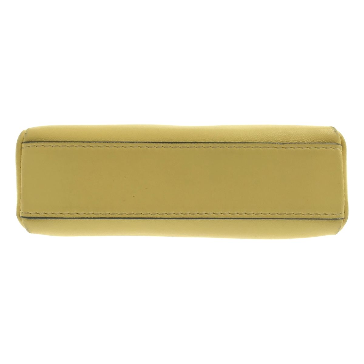 Fendi Micro Peekaboo 2-Way Shoulder Leather Logo Handbag Yellow