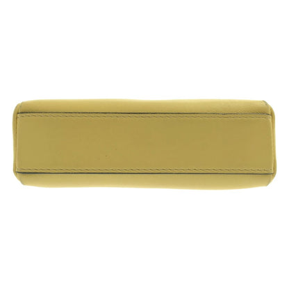 Fendi Micro Peekaboo 2-Way Shoulder Leather Logo Handbag Yellow