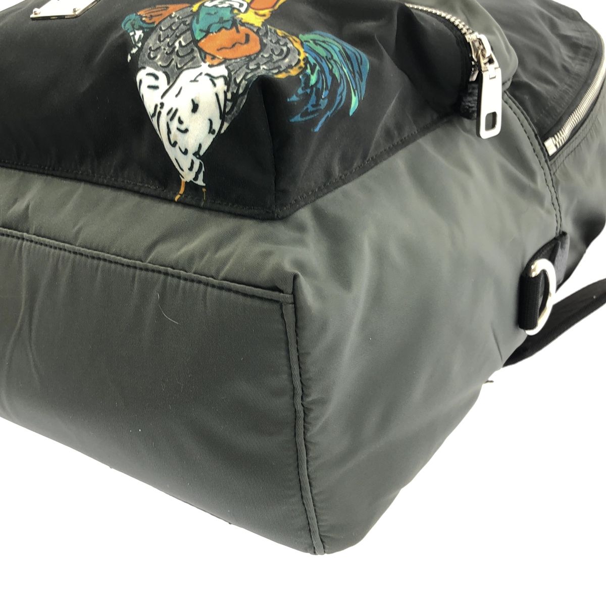 Dolce & Gabbana Graphic Print Backpack Gray Black