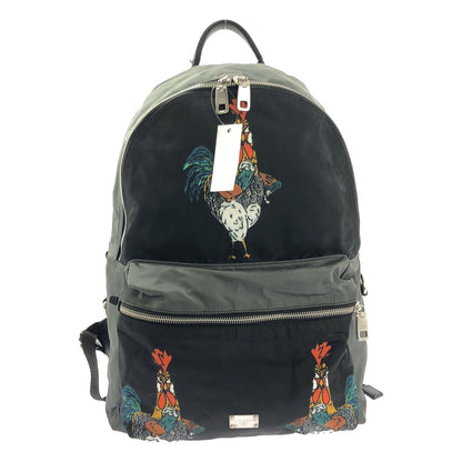 Dolce & Gabbana Graphic Print Backpack Gray Black
