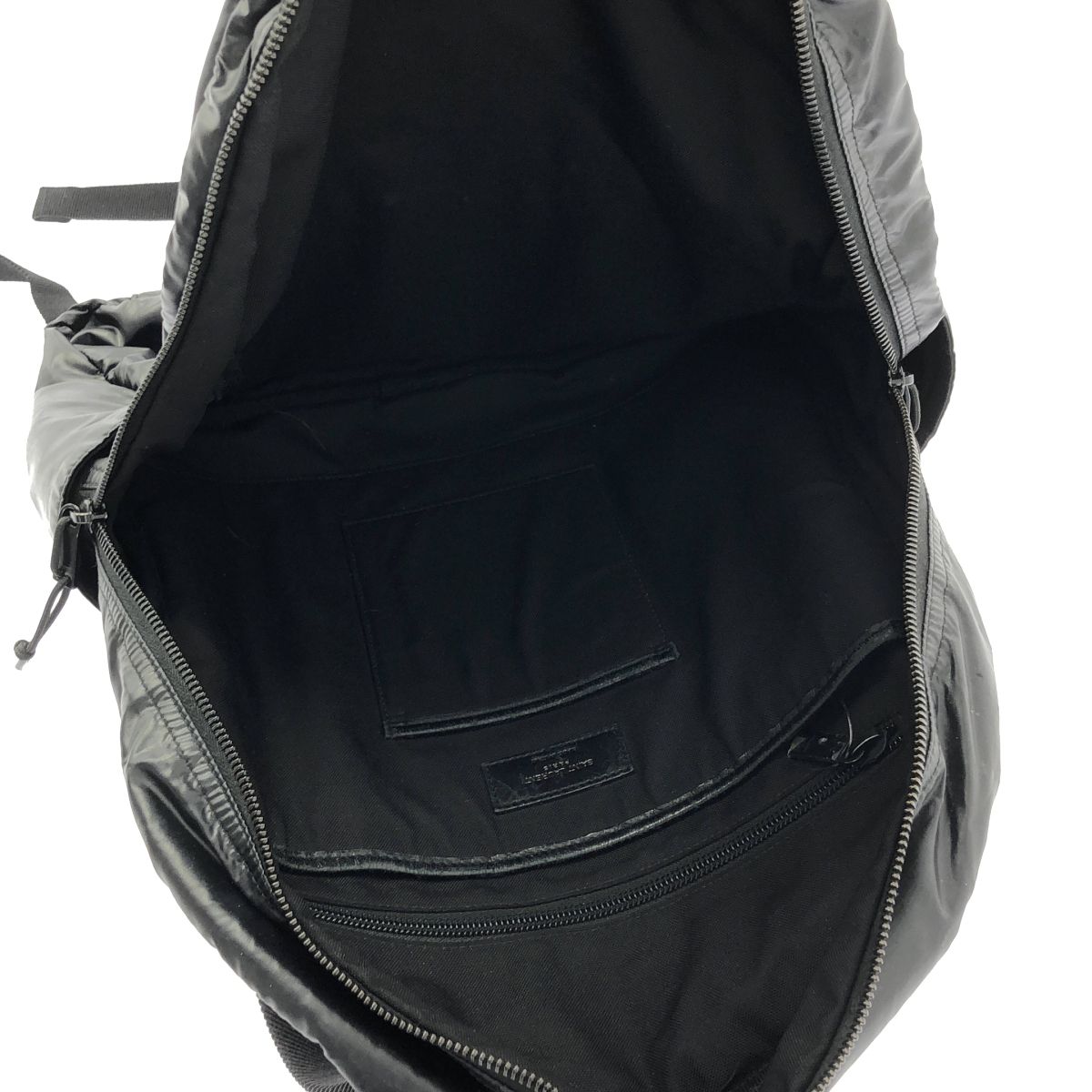 Saint Laurent Nuxx Nylon Backpack Logo Print Day Black