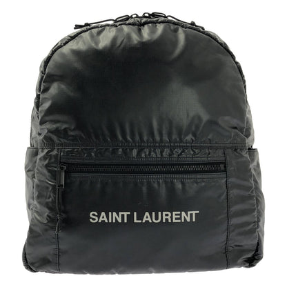 Saint Laurent Nuxx Nylon Backpack Logo Print Day Black