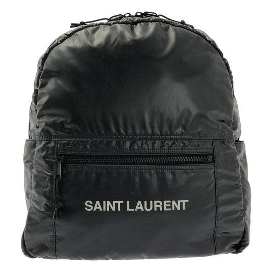 Saint Laurent Nuxx Nylon Backpack Logo Print Day Black