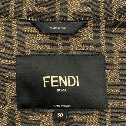 Fendi FF Zucca Jacquard Shirt Jacket 50 Brown