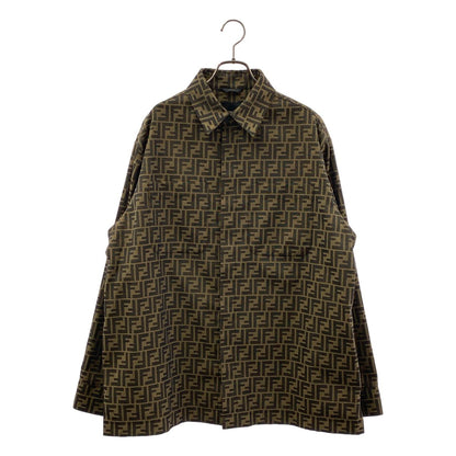 Fendi FF Zucca Jacquard Shirt Jacket 50 Brown