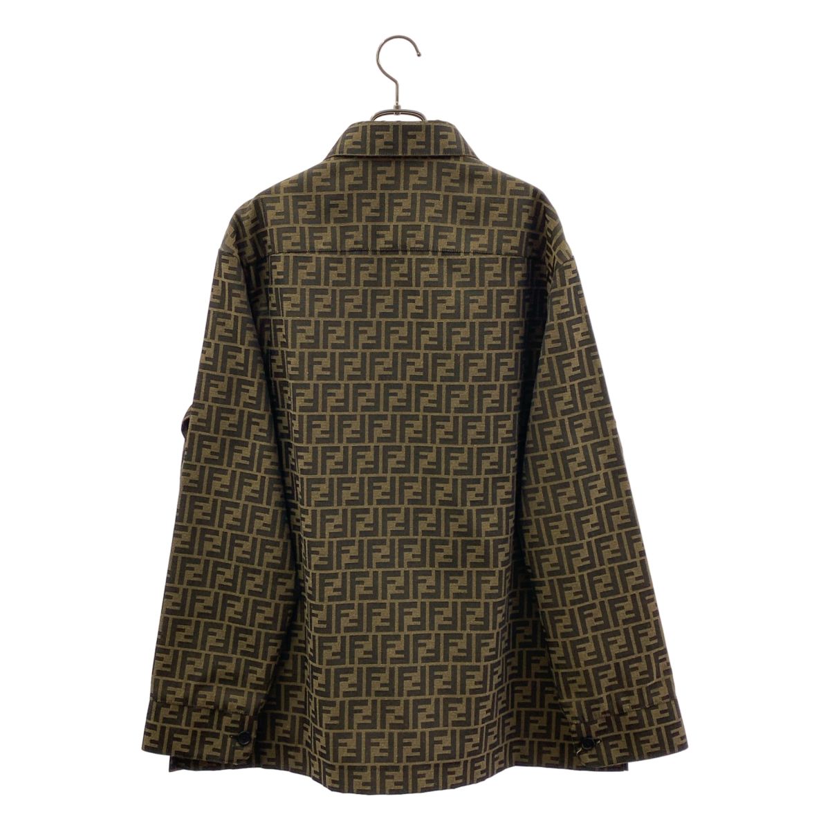 Fendi FF Zucca Jacquard Shirt Jacket 50 Brown