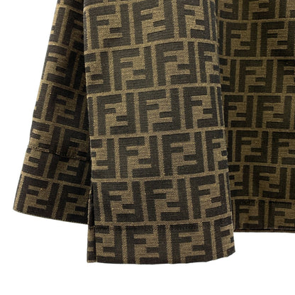 Fendi FF Zucca Jacquard Shirt Jacket 50 Brown