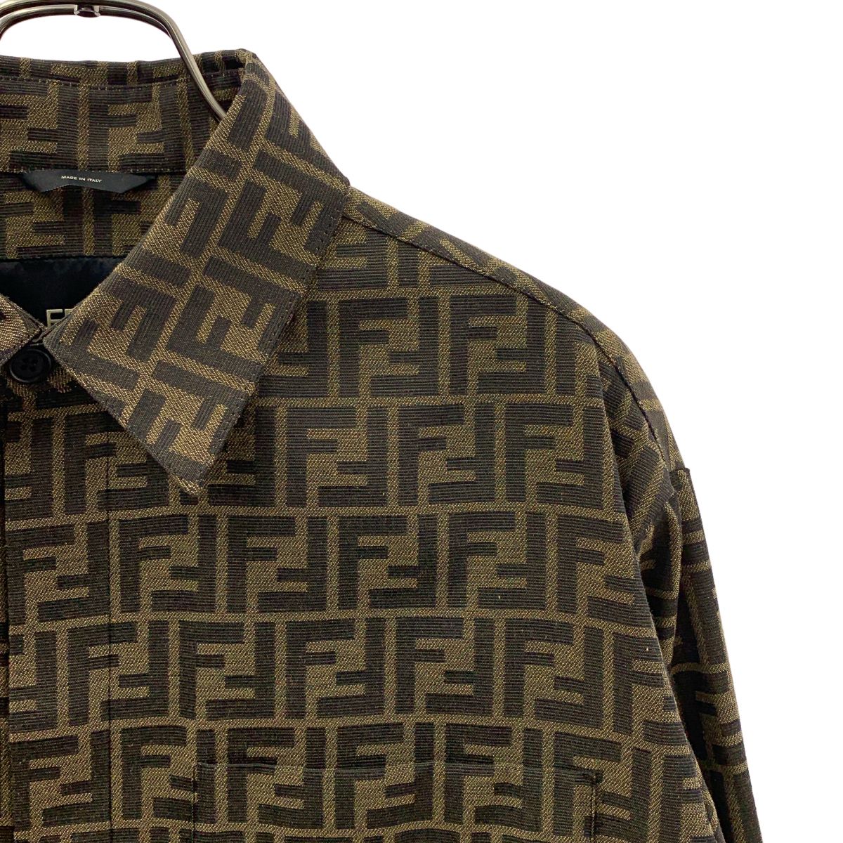 Fendi FF Zucca Jacquard Shirt Jacket 50 Brown