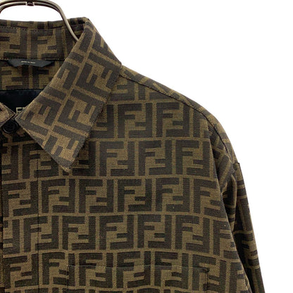 Fendi FF Zucca Jacquard Shirt Jacket 50 Brown