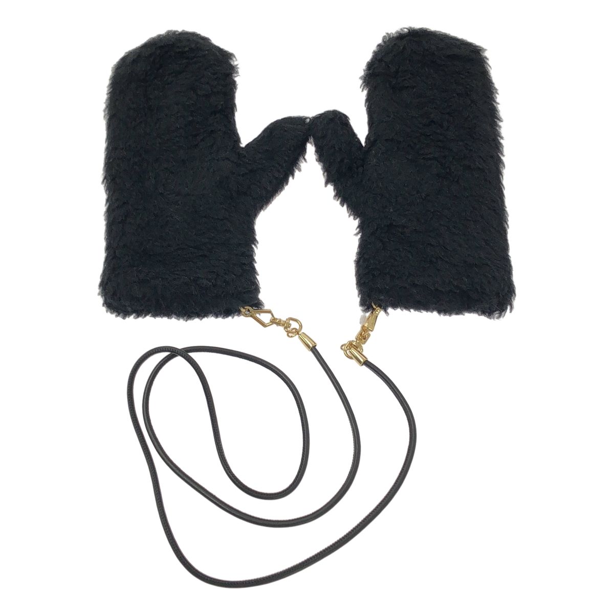 Max Mara Teddy Bear Alpaca Wool Mittens Gloves M-l Black