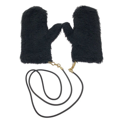 Max Mara Teddy Bear Alpaca Wool Mittens Gloves M-l Black