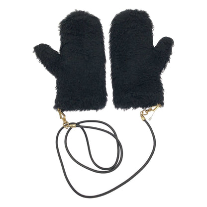 Max Mara Teddy Bear Alpaca Wool Mittens Gloves M-l Black