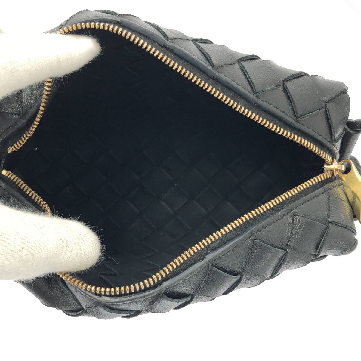 Bottega Veneta Intrecciato Mini Loop Camera Cross Black Crossbody