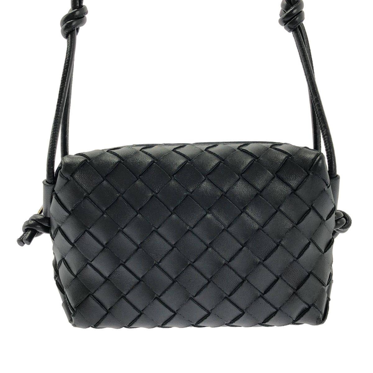 Bottega Veneta Intrecciato Mini Loop Camera Cross Black Crossbody