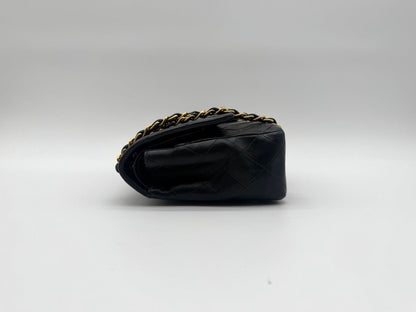 Chanel Large Shoulder Bag Quilted Turnlock Double Flap CC Logo Leather Black — view 4
