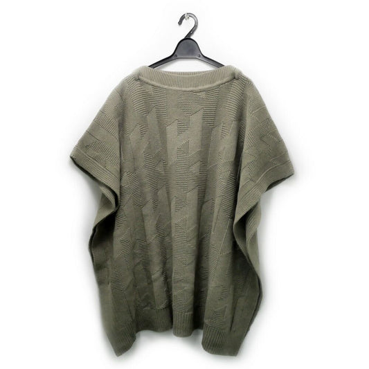 Hermes Knit Poncho 38 Brown Khaki Wool Top