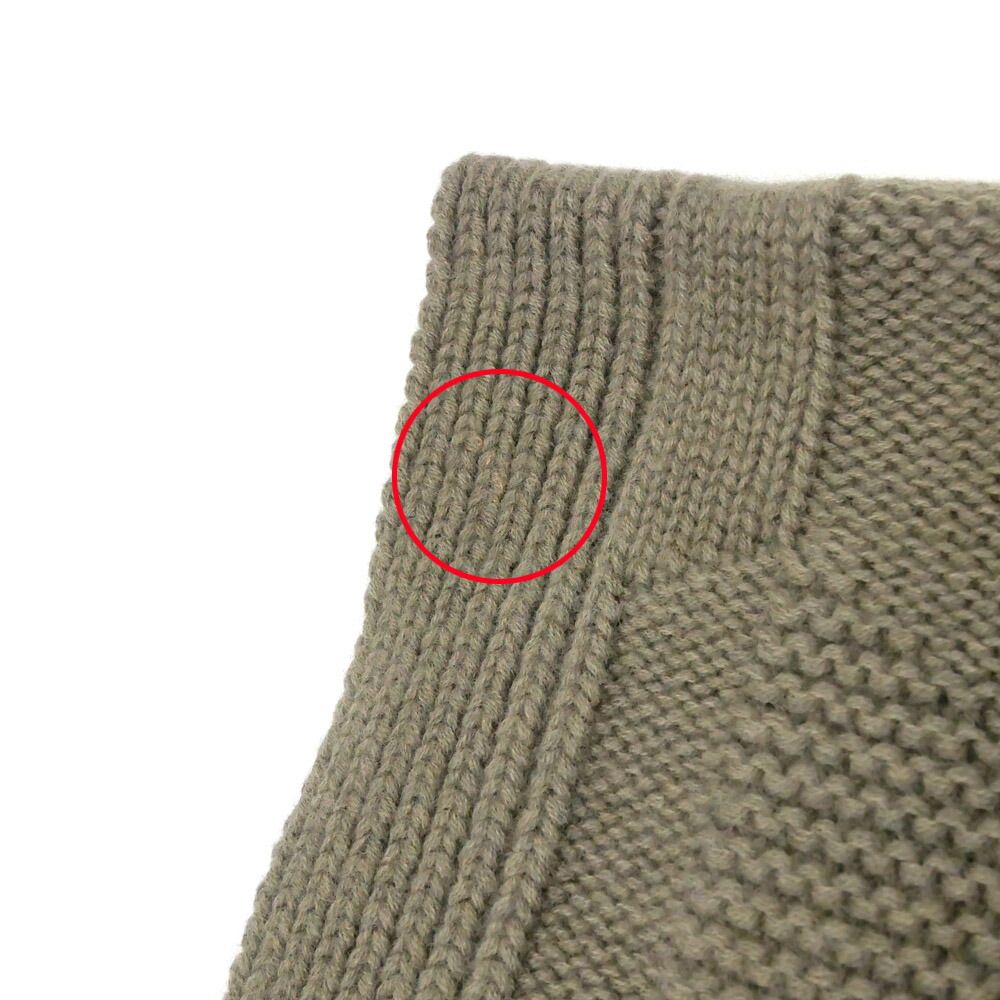 Hermes Knit Poncho 38 Brown Khaki Wool Top