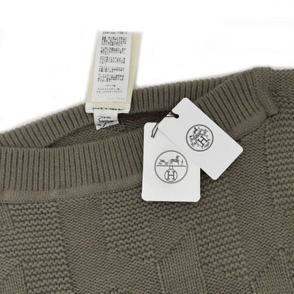 Hermes Knit Poncho 38 Brown Khaki Wool Top