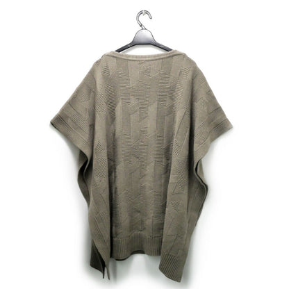 Hermes Knit Poncho 38 Brown Khaki Wool Top