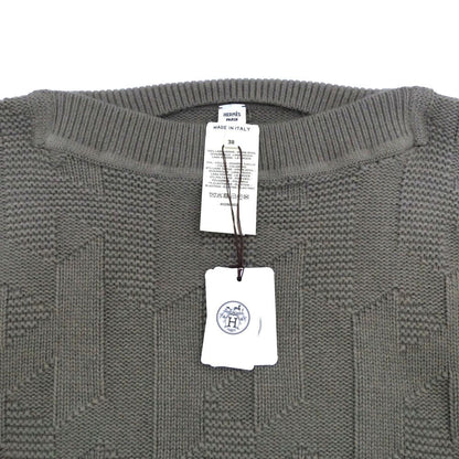 Hermes Knit Poncho 38 Brown Khaki Wool Top