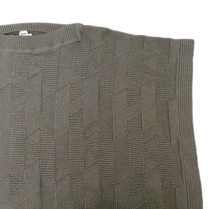 Hermes Knit Poncho 38 Brown Khaki Wool Top