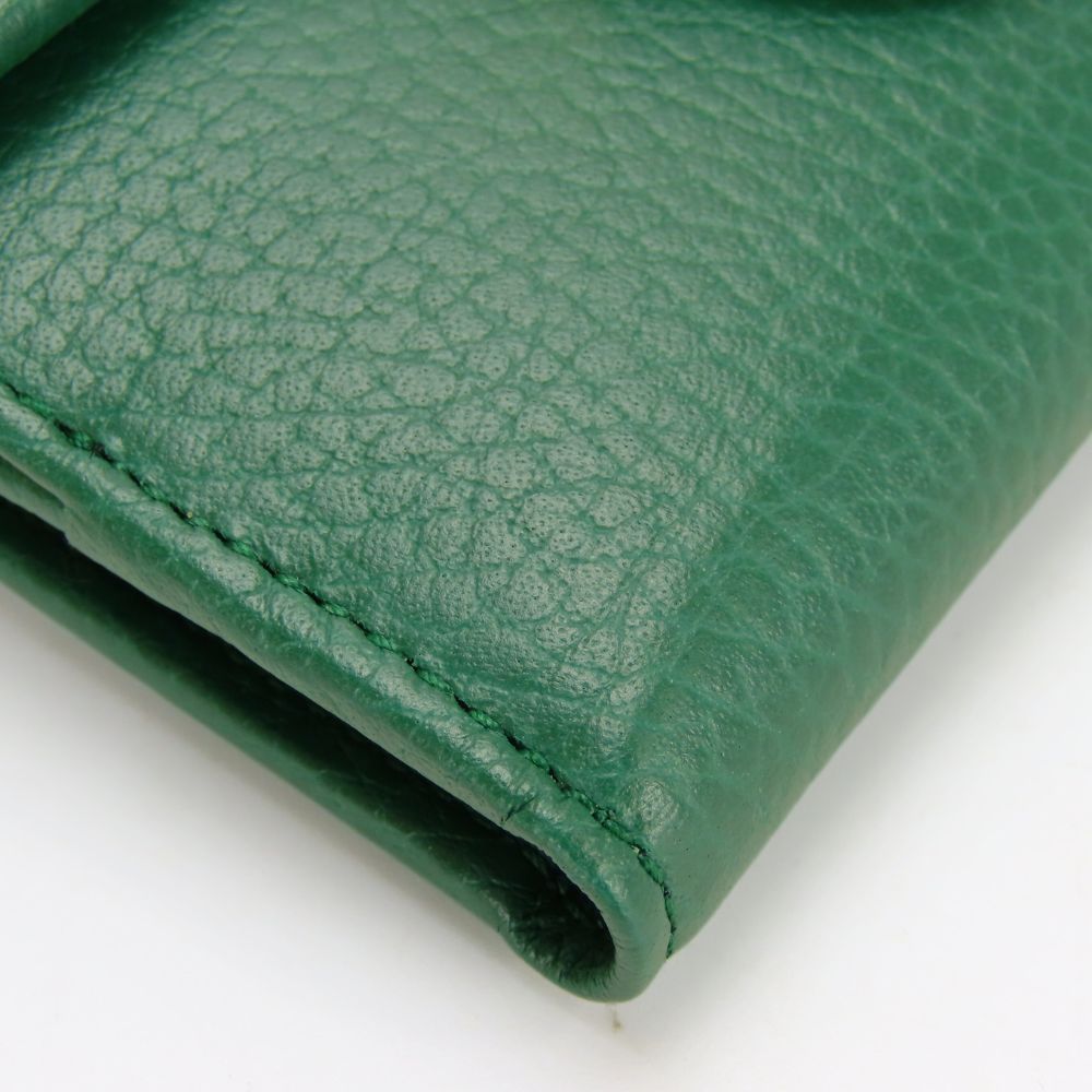 Gucci Bifold Wallet Interlocking Leather Green Everyday Use