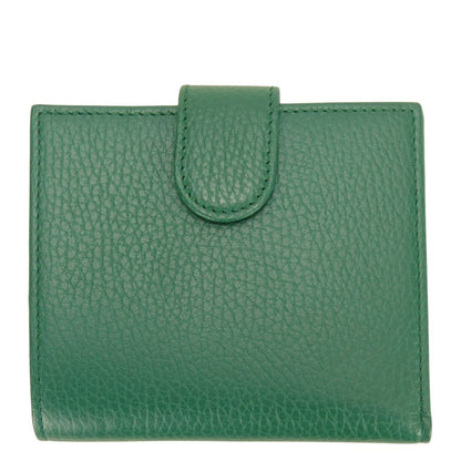 Gucci Bifold Wallet Interlocking Leather Green Everyday Use