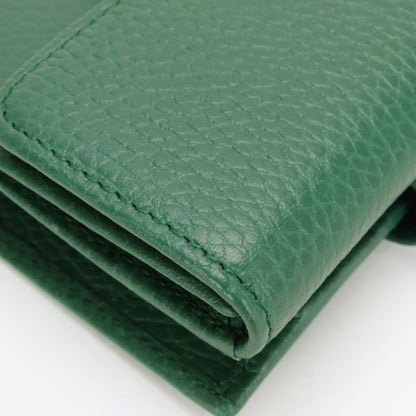 Gucci Bifold Wallet Interlocking Leather Green Everyday Use