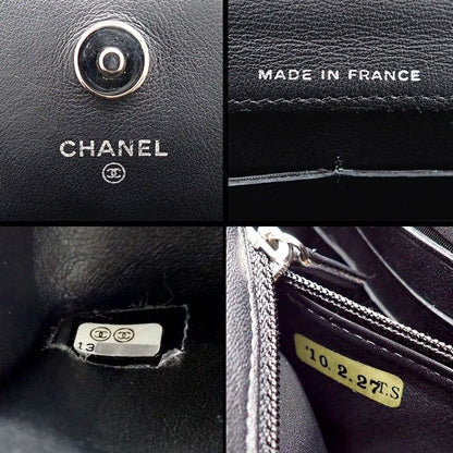 Chanel Shoulder Bag Brilliant Quilted Chain Wallet Black Patent Leather Silver — view 6