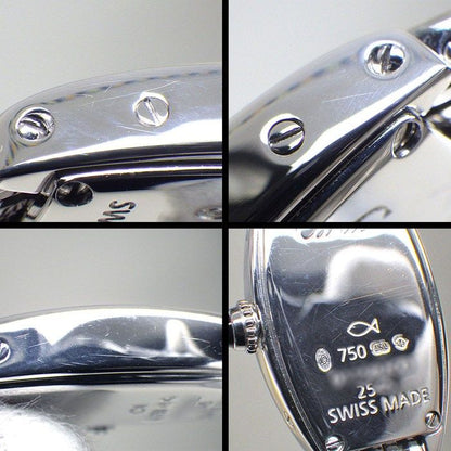 Cartier Watch Mini Tonneau Lanier Silver Dial Roman Index 18k White Gold Quartz — view 6