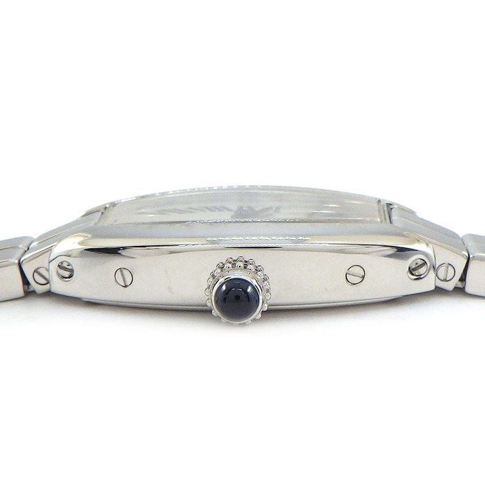 Cartier Watch Mini Tonneau Lanier Silver Dial Roman Index 18k White Gold Quartz — view 2
